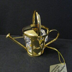 24K GOLD PLATED WATERING CAN WITH AUSTRIAN CRYSTALS